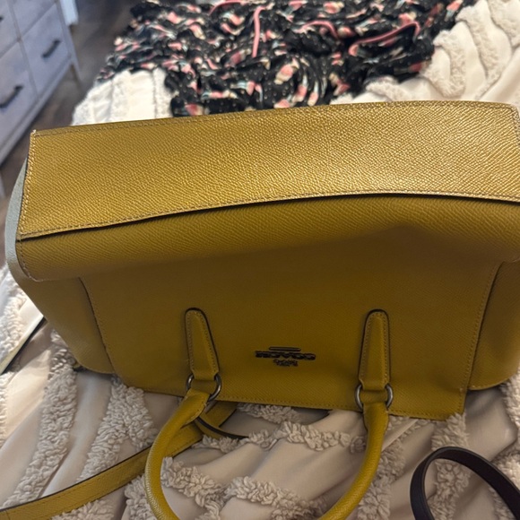 Coach Mustard Yellow Leather Satchel - Picture 3 of 8